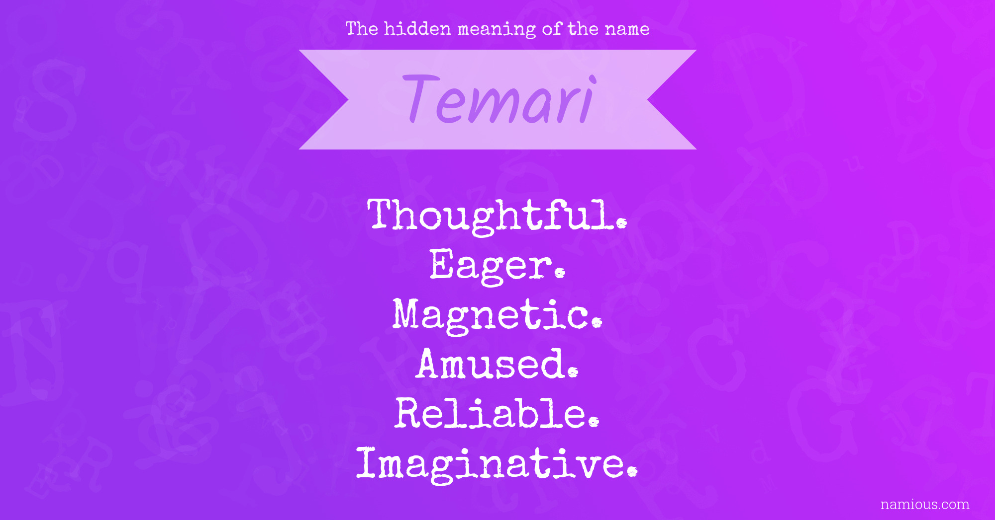The hidden meaning of the name Temari