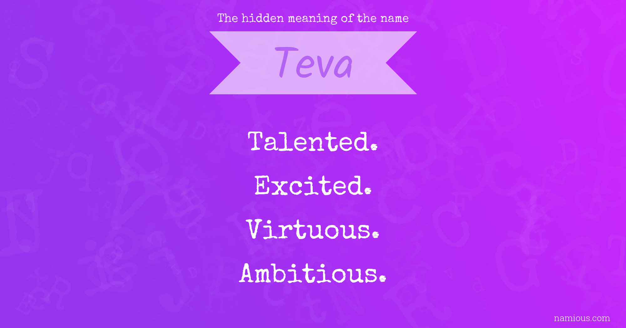 The hidden meaning of the name Teva