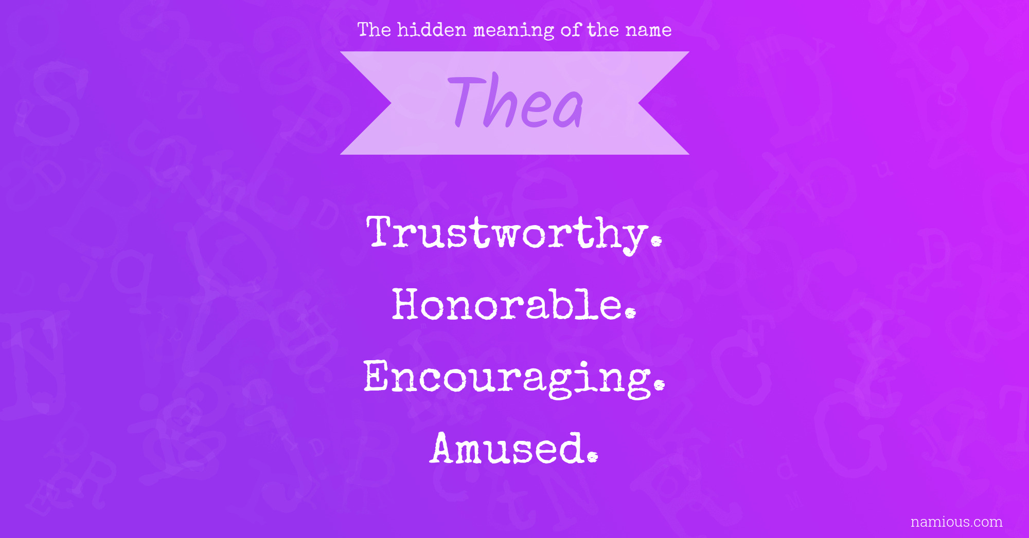 The hidden meaning of the name Thea