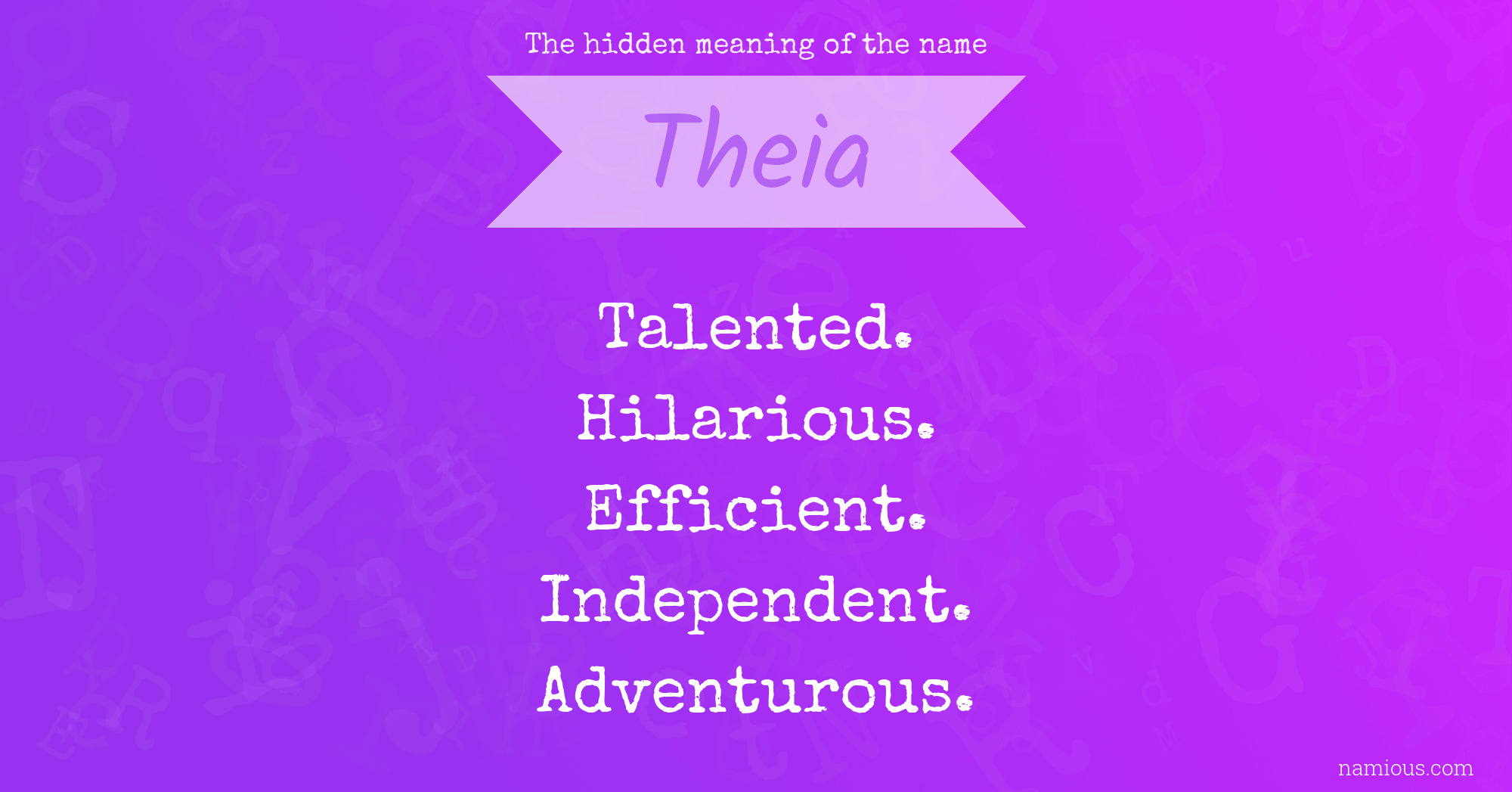 The hidden meaning of the name Theia