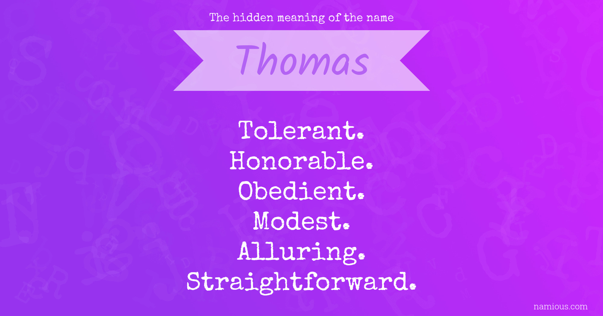 The hidden meaning of the name Thomas