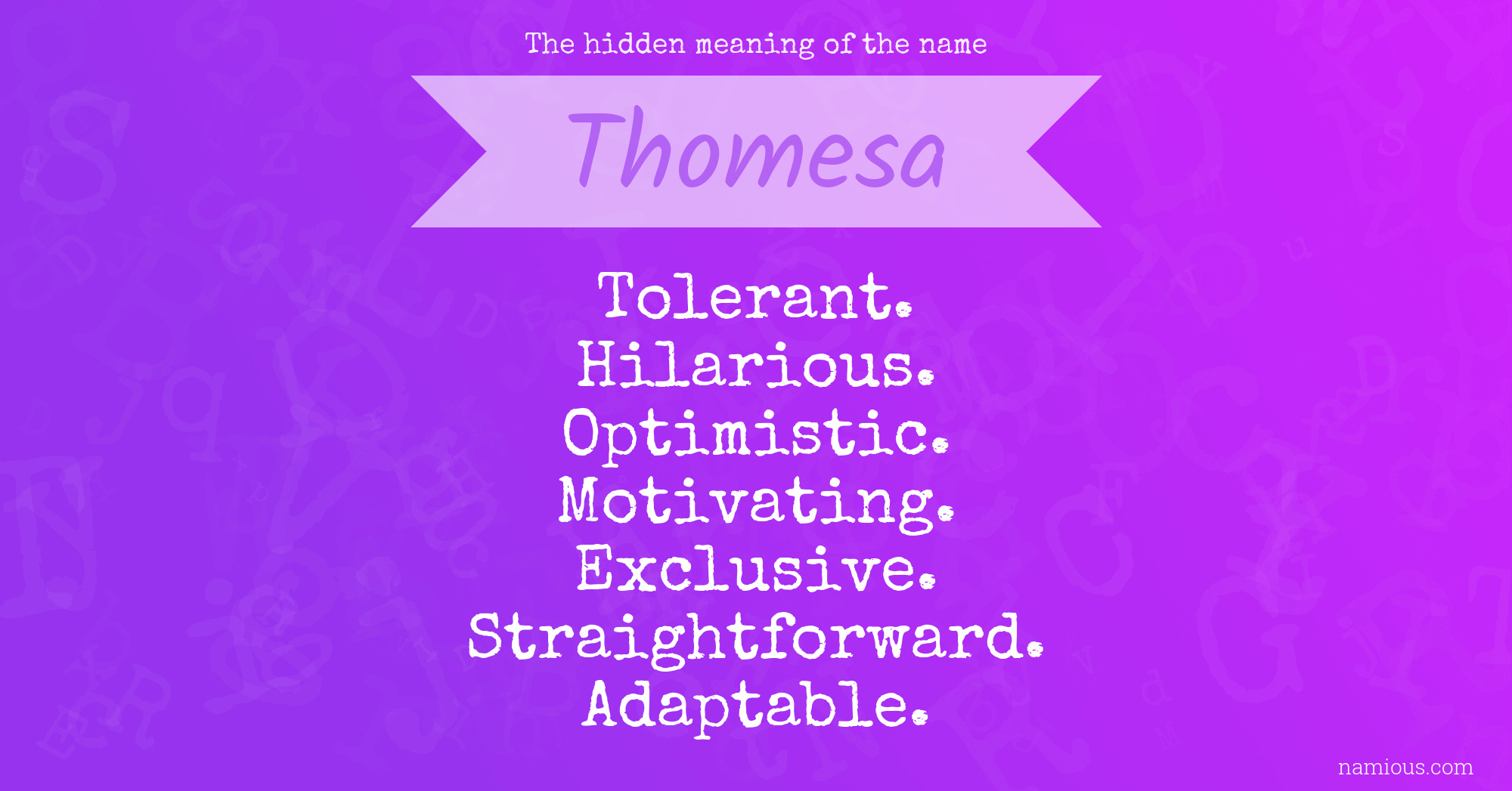 The hidden meaning of the name Thomesa