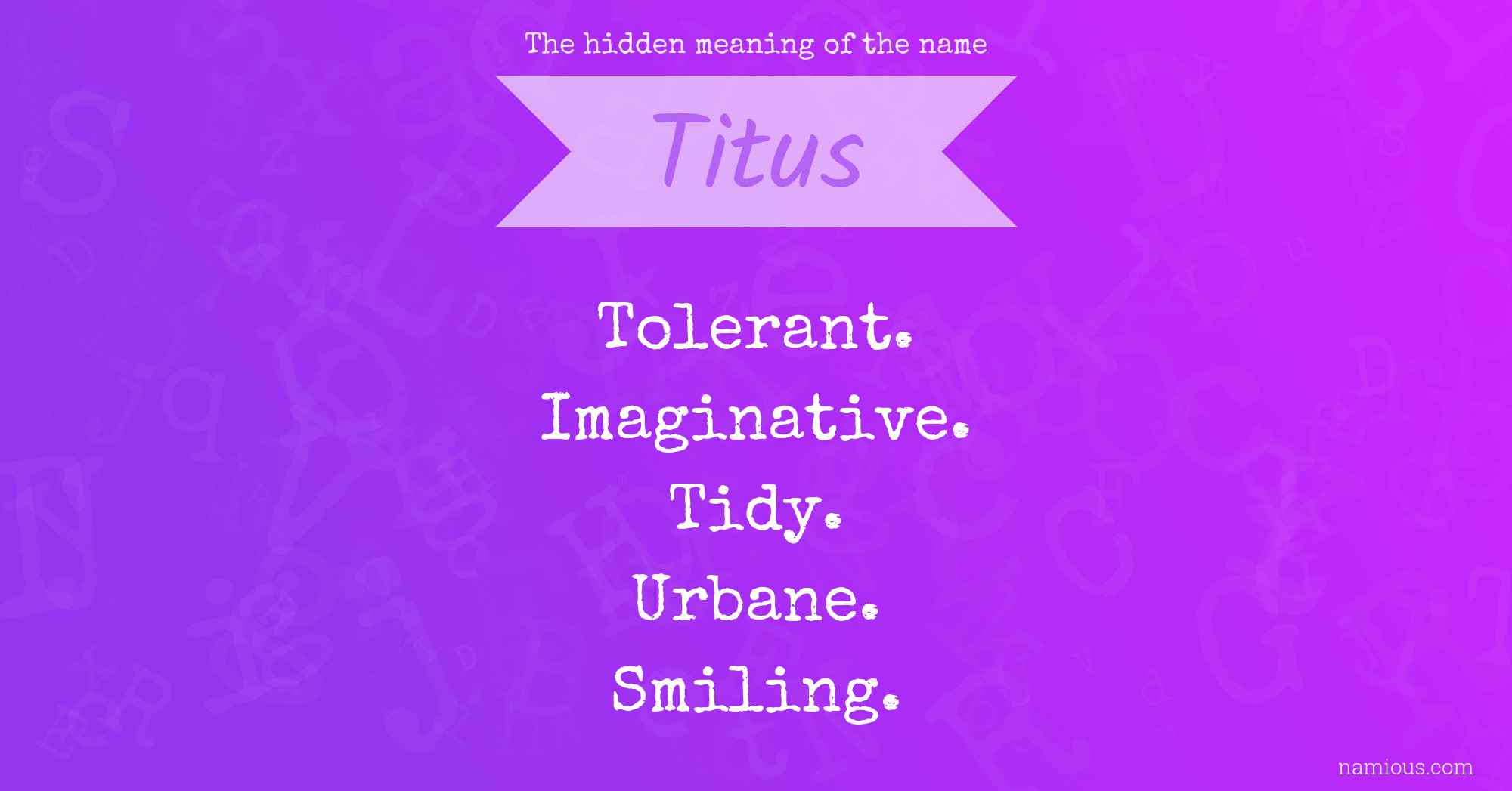 The hidden meaning of the name Titus