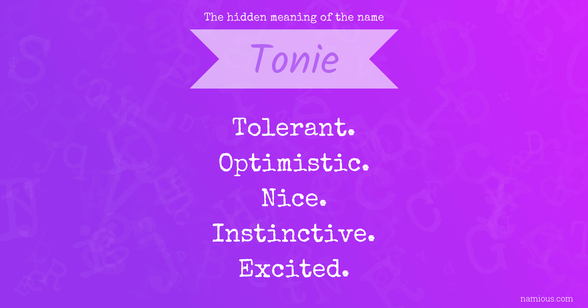 The hidden meaning of the name Tonie