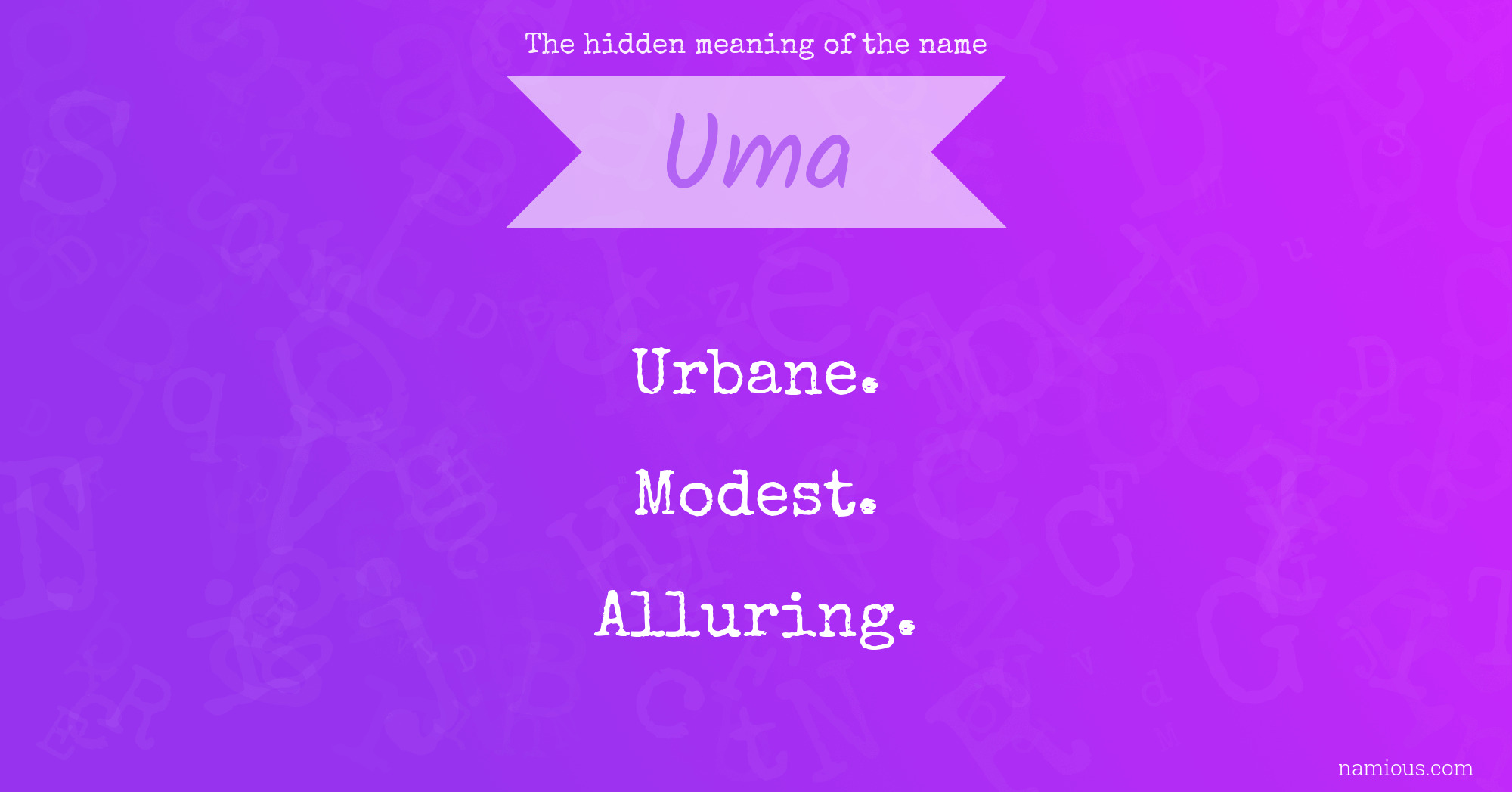 The hidden meaning of the name Uma