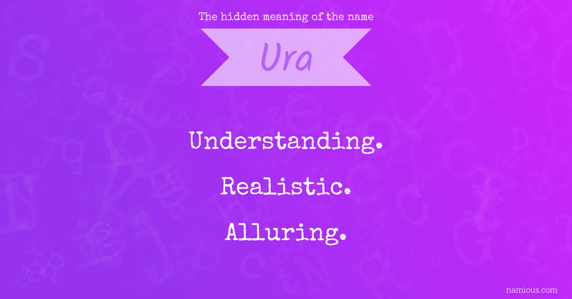 The hidden meaning of the name Ura