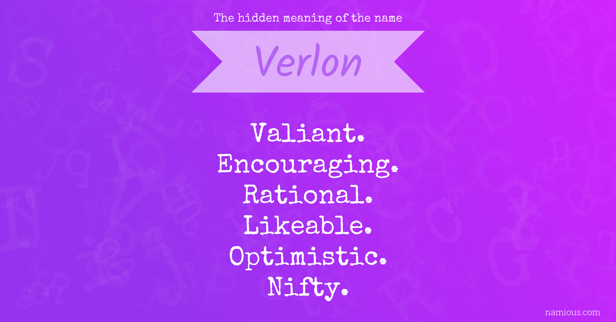 The hidden meaning of the name Verlon