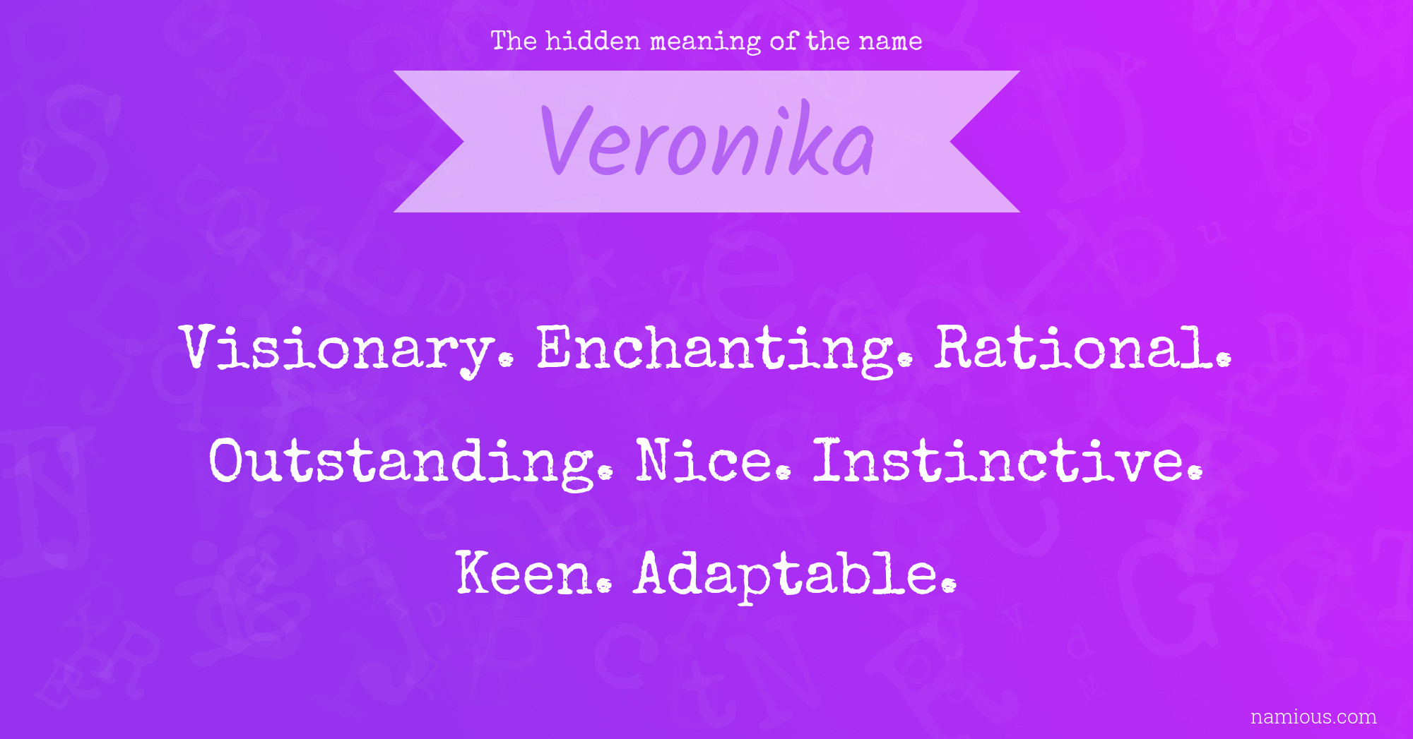 The hidden meaning of the name Veronika