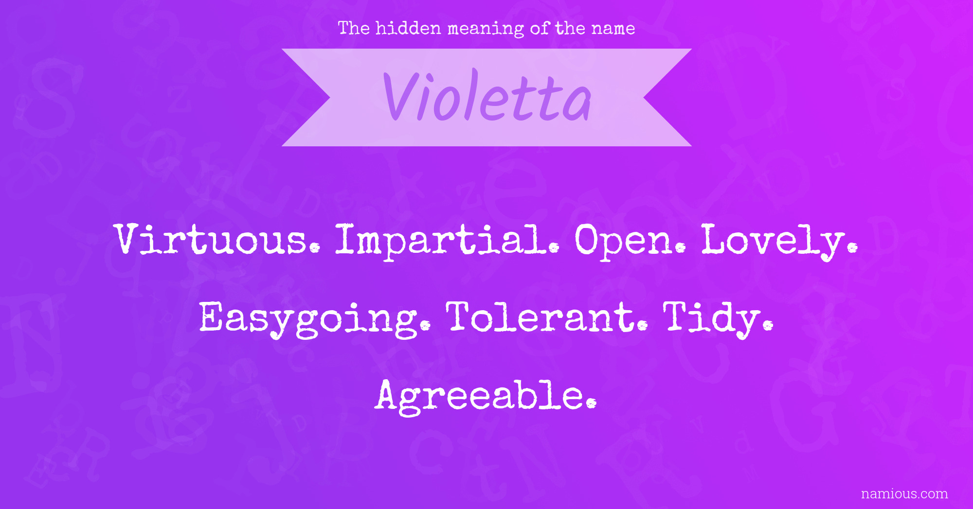 The hidden meaning of the name Violetta
