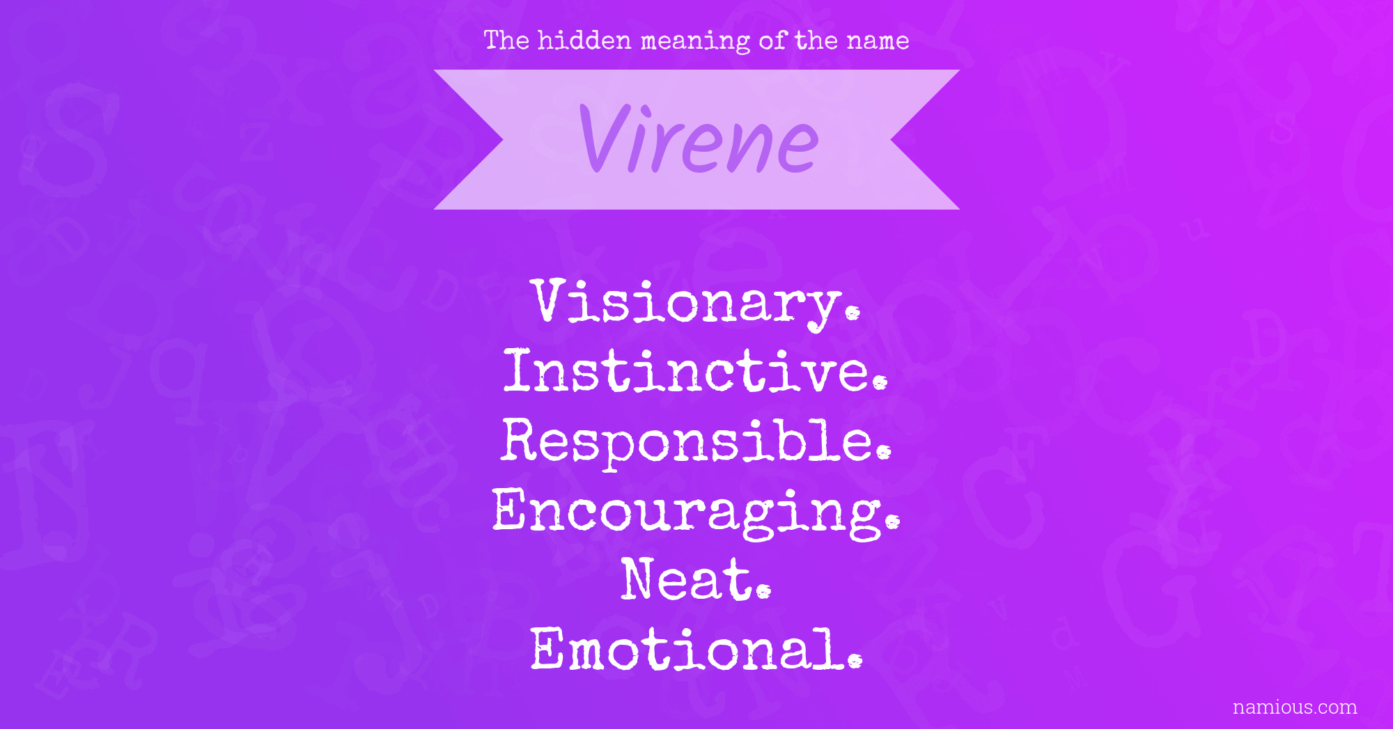 The hidden meaning of the name Virene