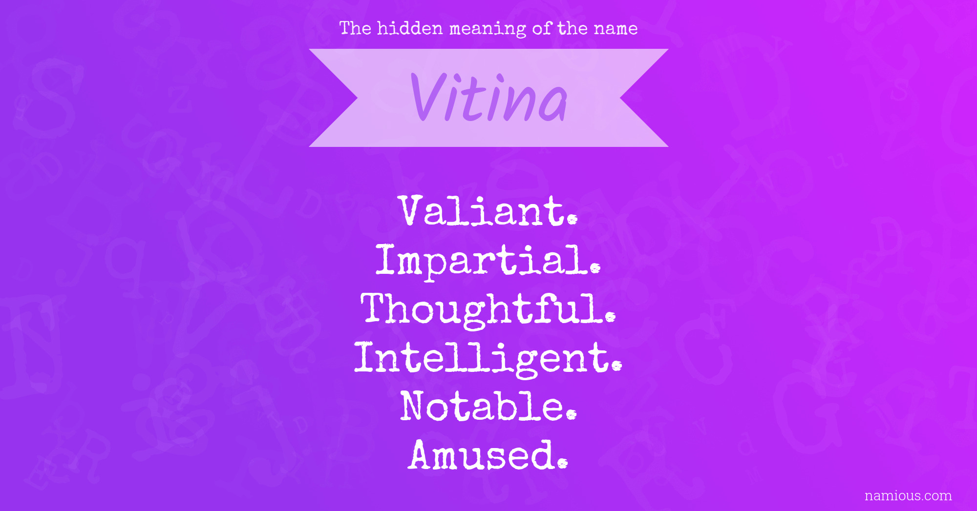 The hidden meaning of the name Vitina
