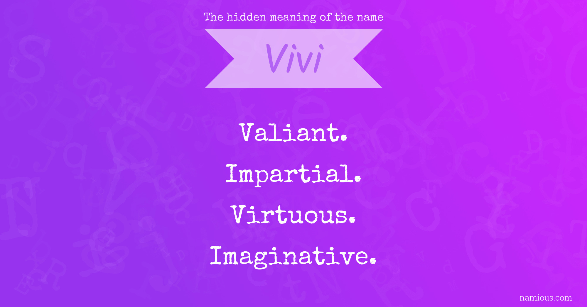 The hidden meaning of the name Vivi