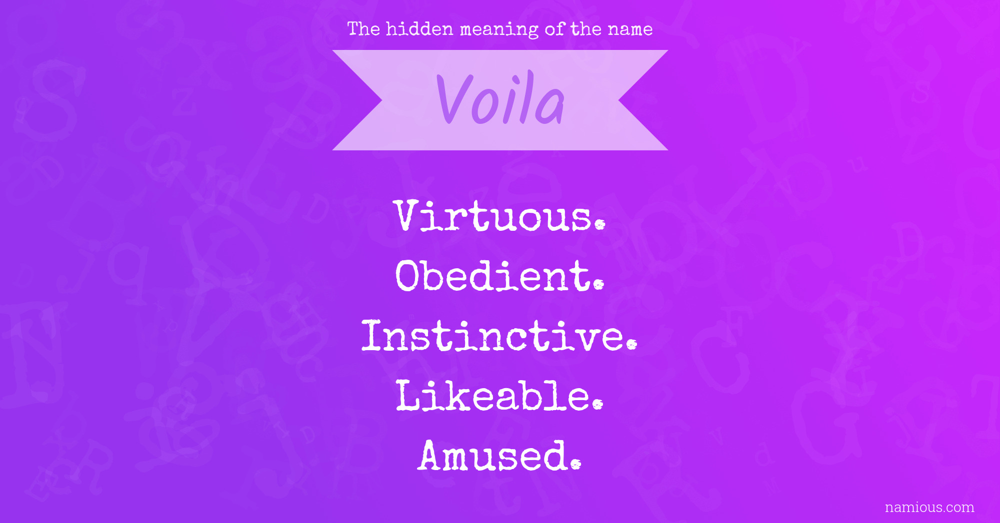 The hidden meaning of the name Voila