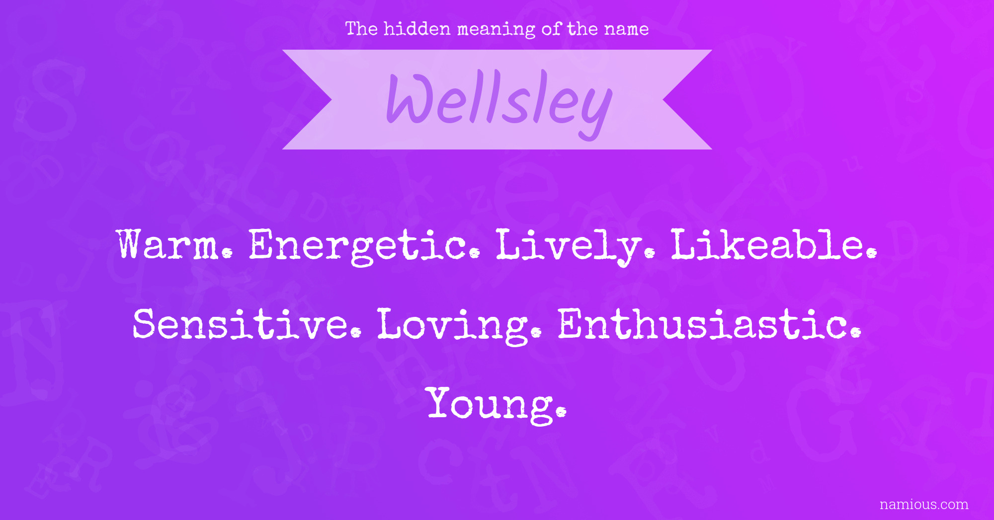 The hidden meaning of the name Wellsley