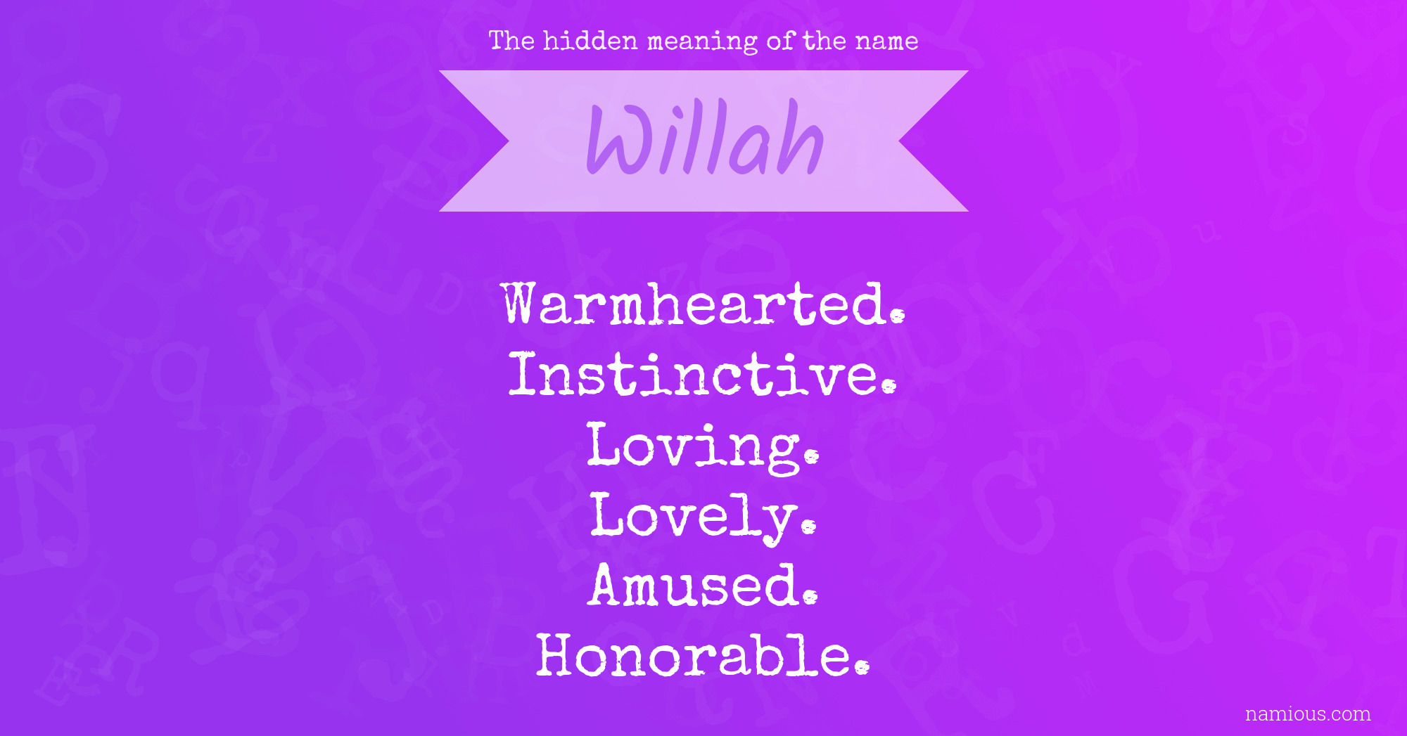 The hidden meaning of the name Willah
