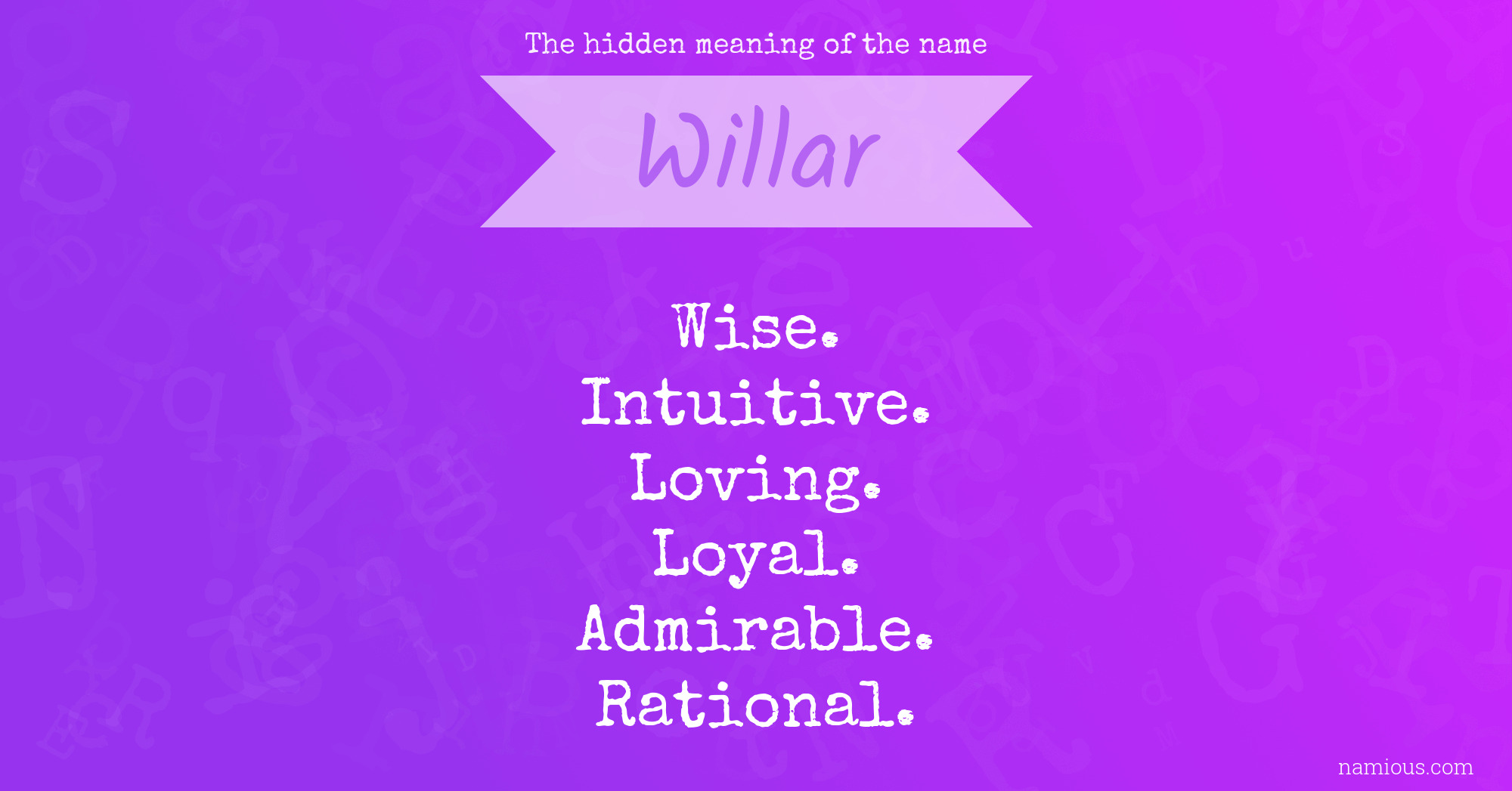 The hidden meaning of the name Willar