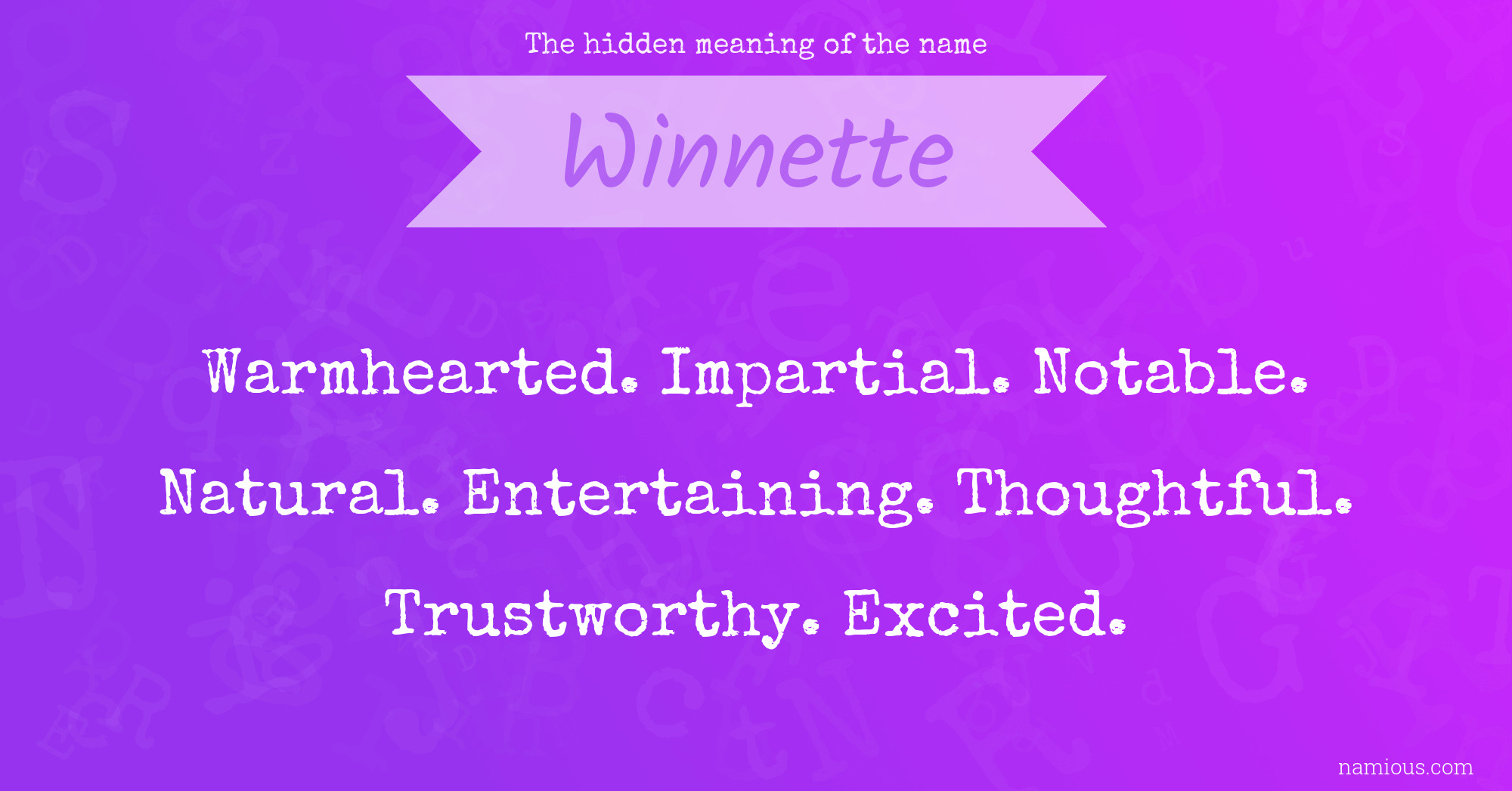 The hidden meaning of the name Winnette