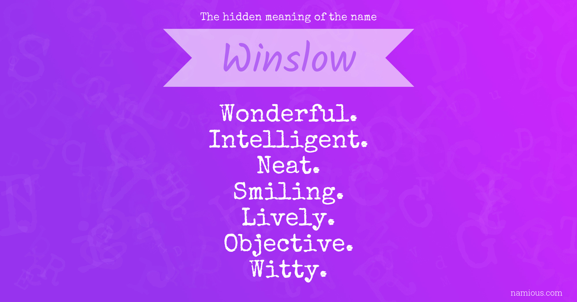 The hidden meaning of the name Winslow