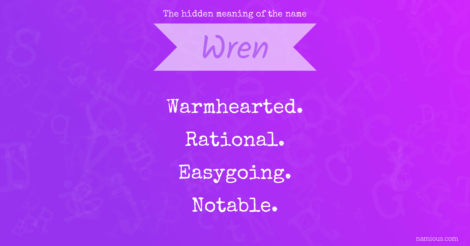 The hidden meaning of the name Wren
