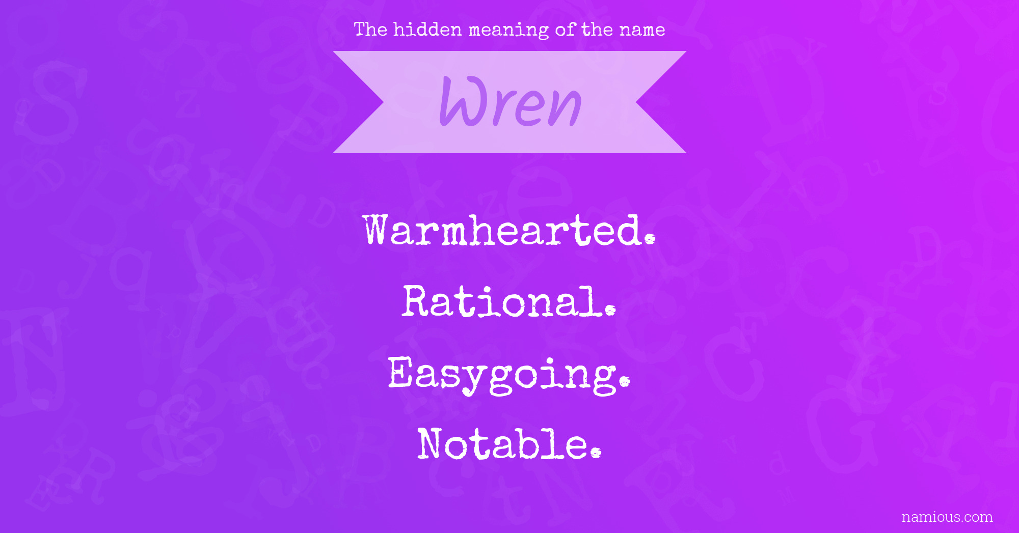 The hidden meaning of the name Wren