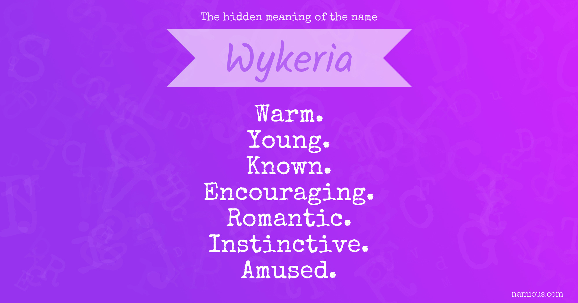 The hidden meaning of the name Wykeria