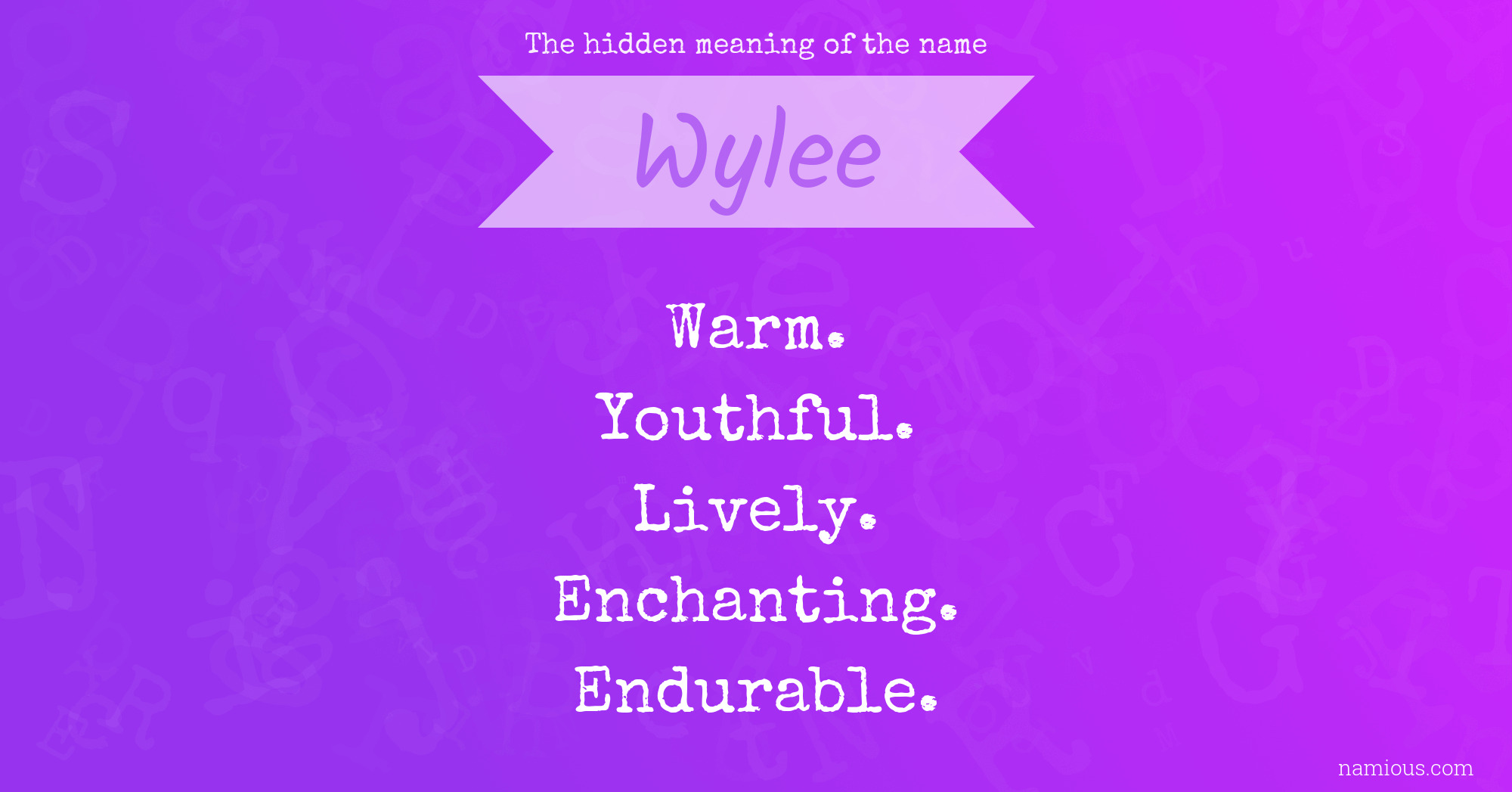 The hidden meaning of the name Wylee