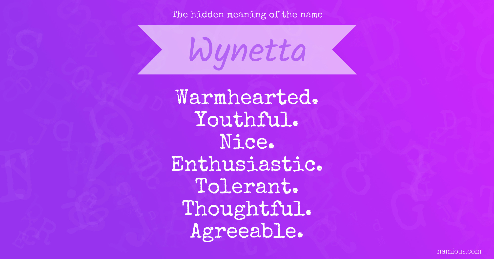 The hidden meaning of the name Wynetta