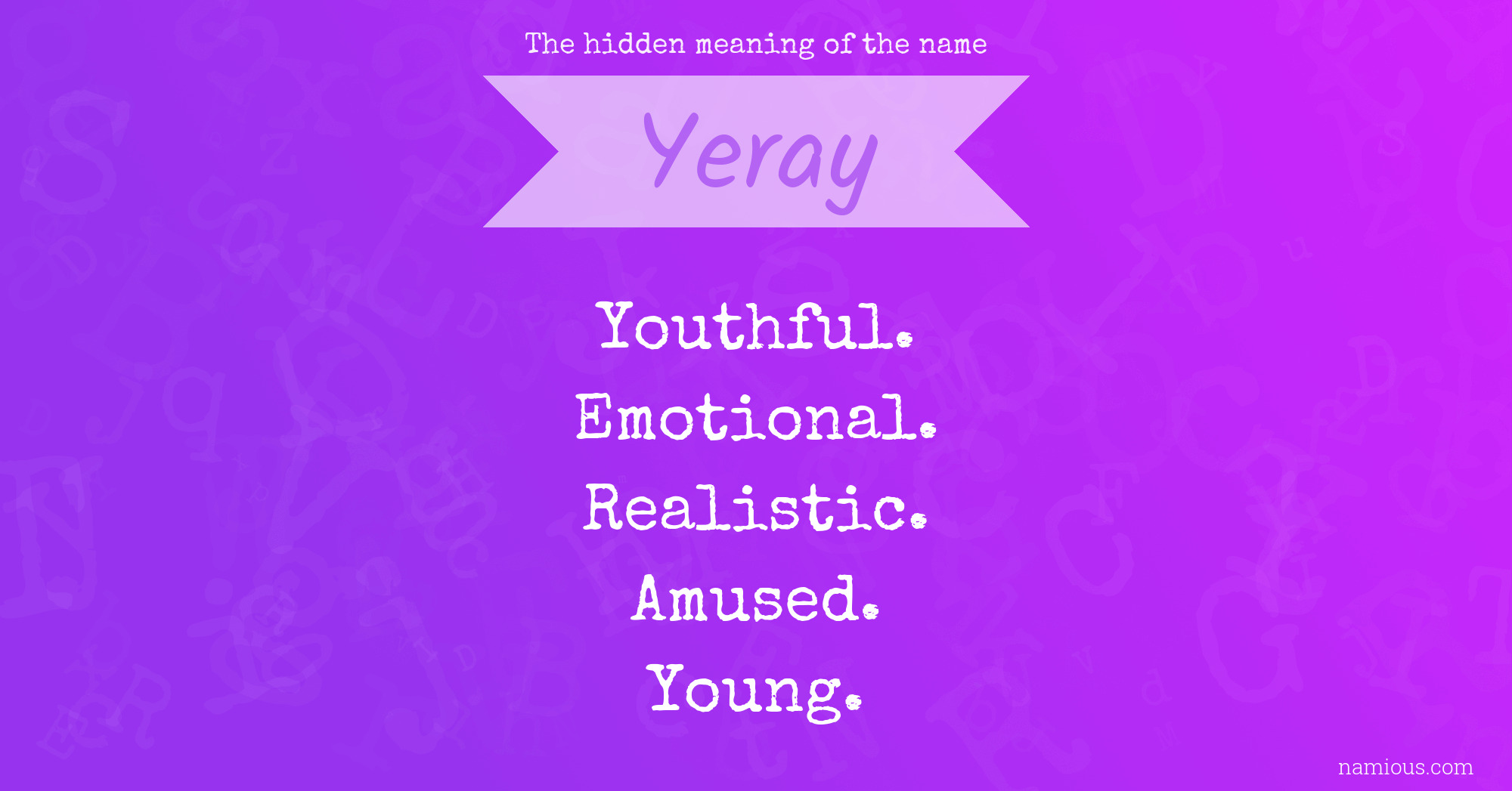 The hidden meaning of the name Yeray