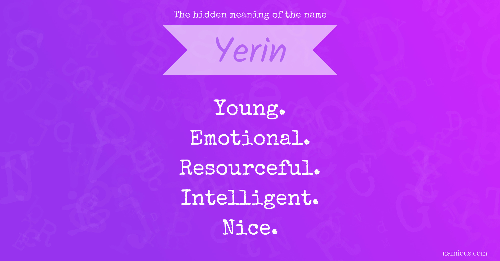 The hidden meaning of the name Yerin