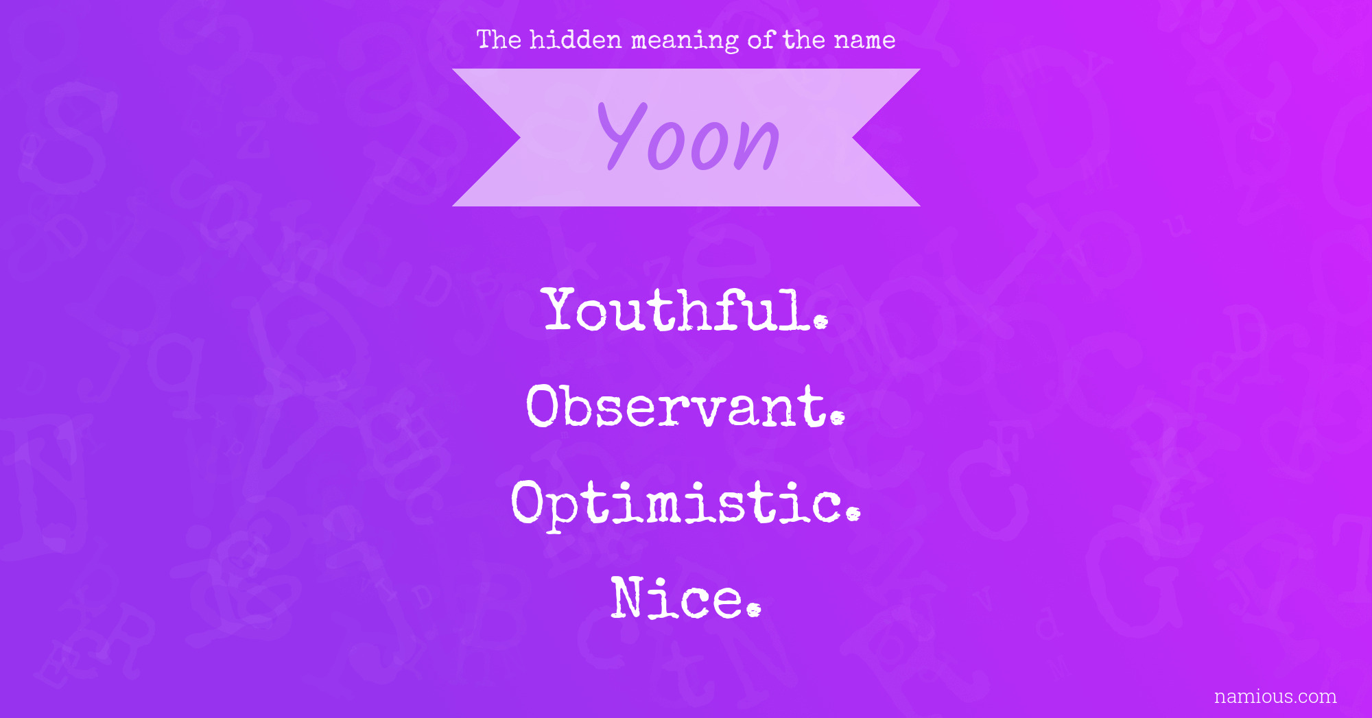 The hidden meaning of the name Yoon