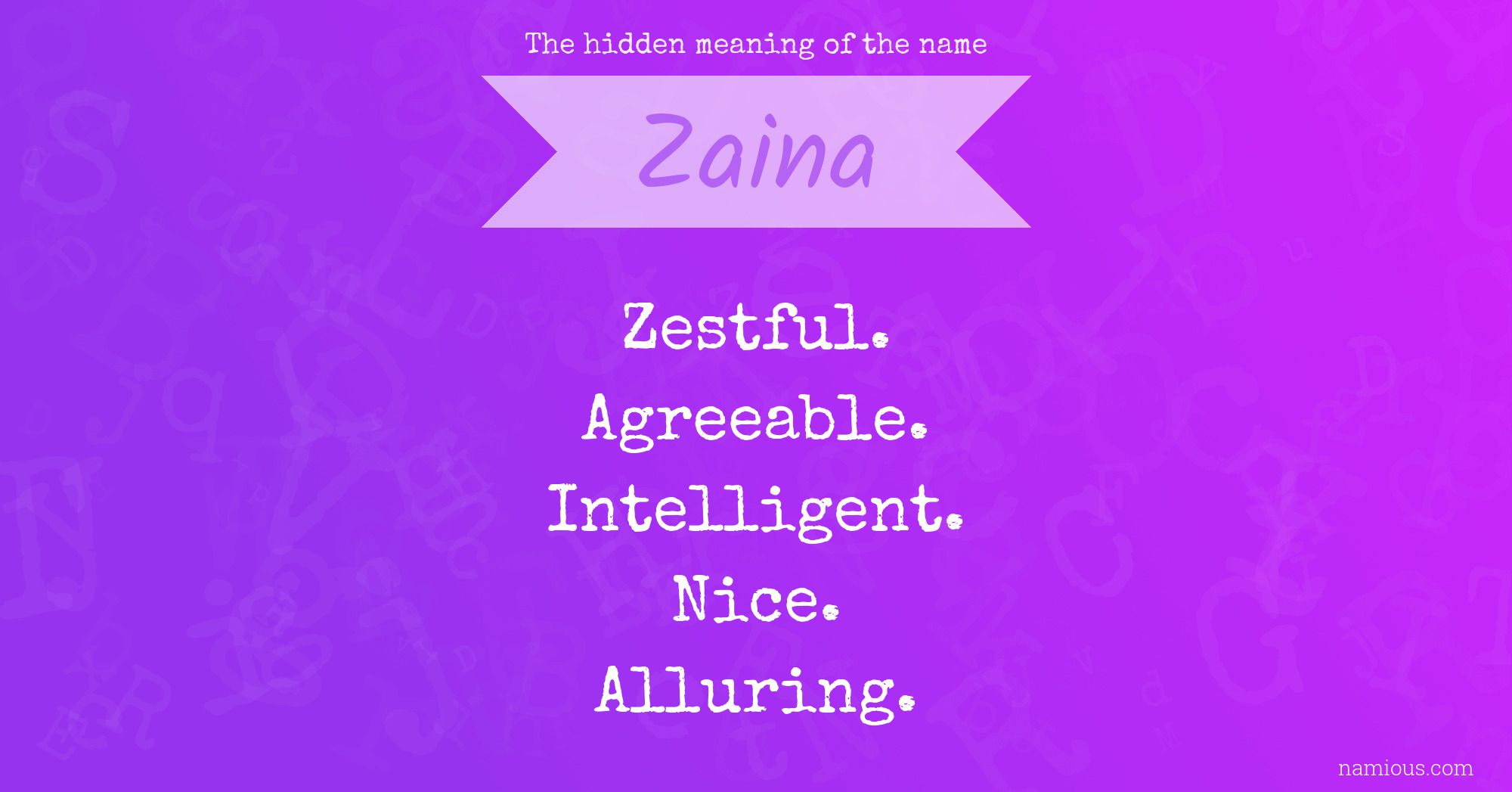The hidden meaning of the name Zaina