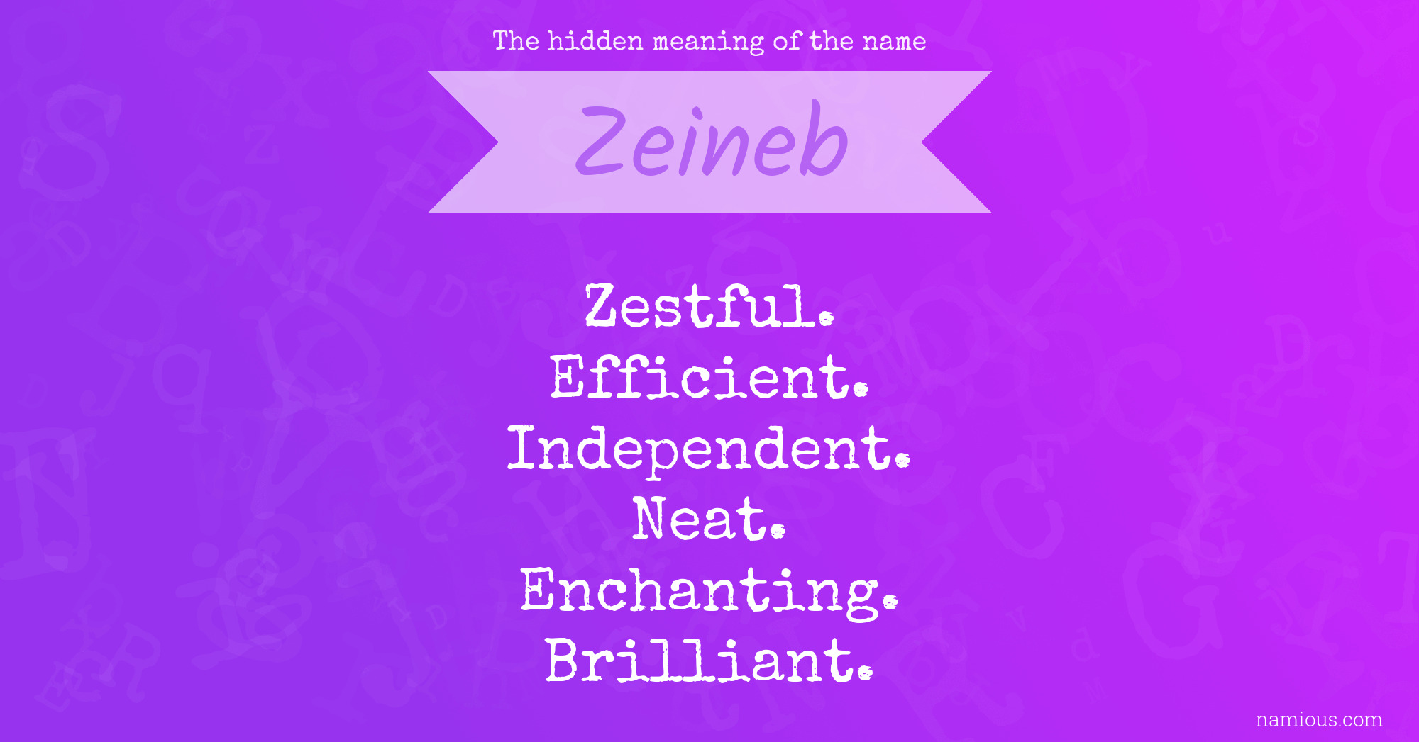 The hidden meaning of the name Zeineb