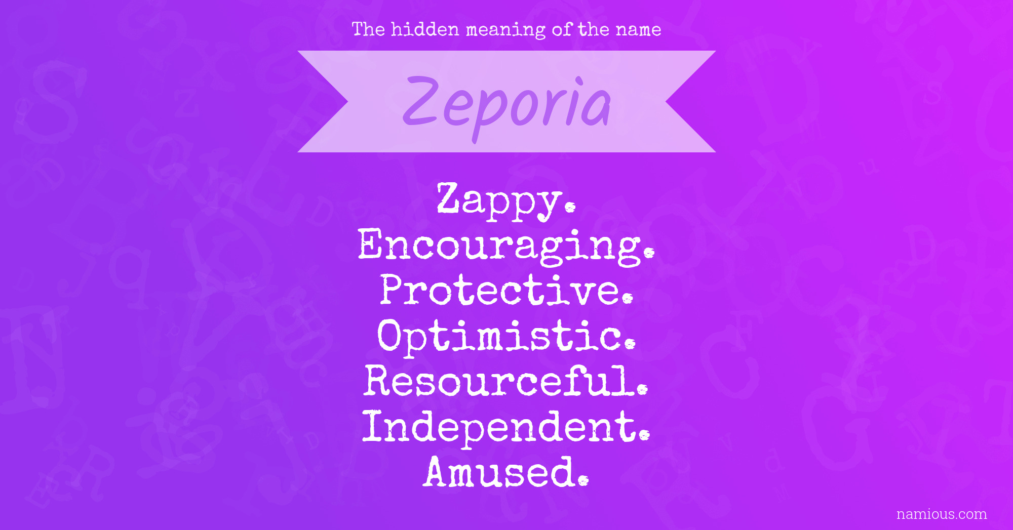 The hidden meaning of the name Zeporia