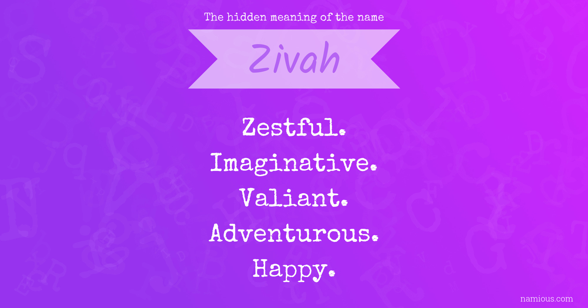 The hidden meaning of the name Zivah