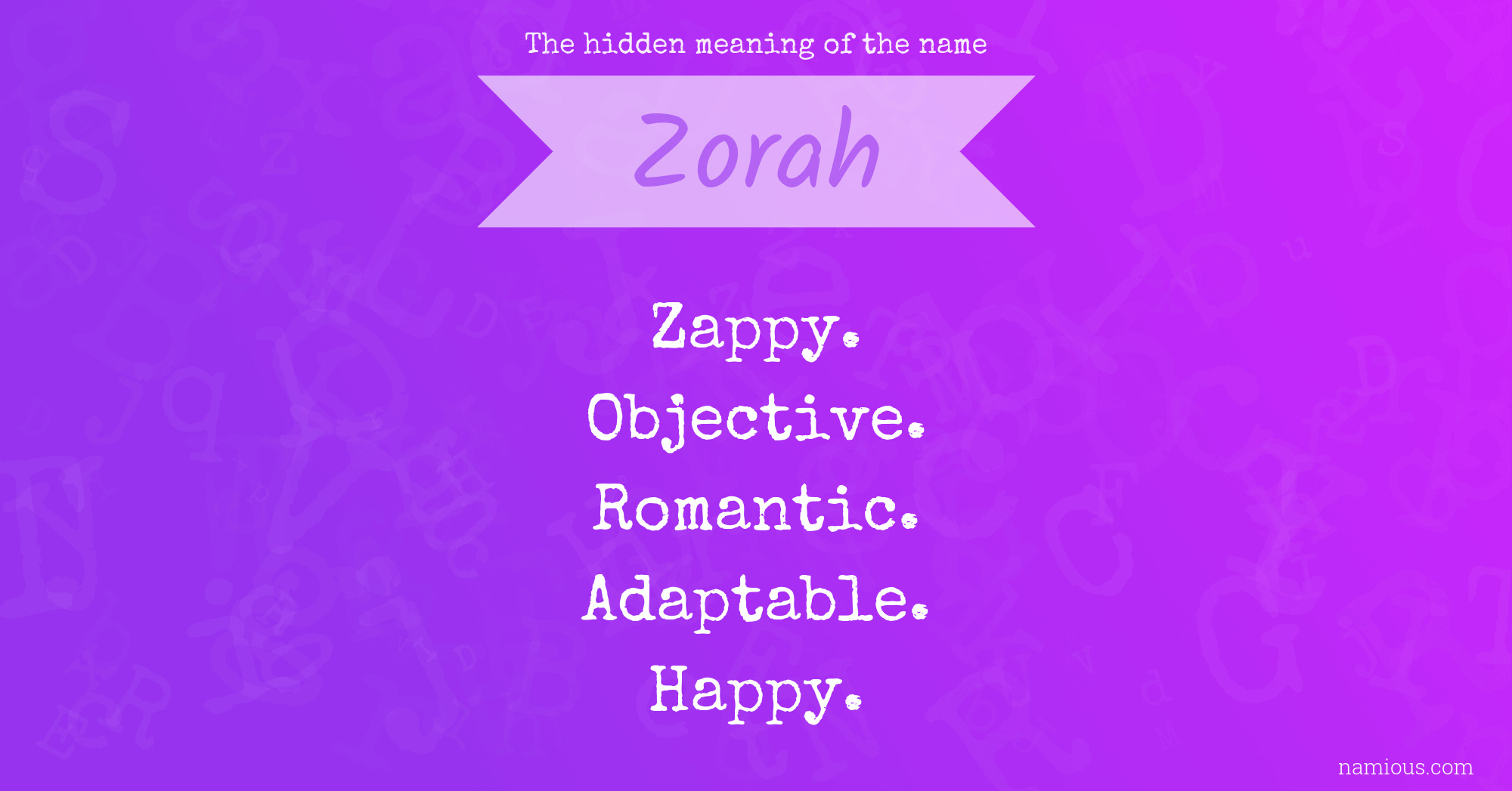 The hidden meaning of the name Zorah