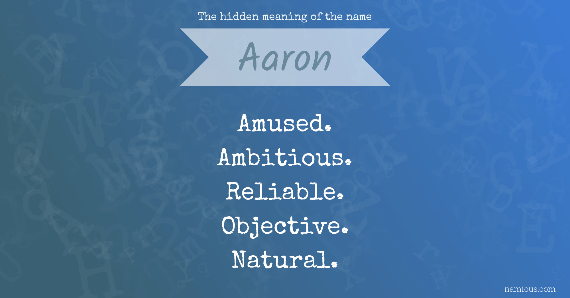The hidden meaning of the name Aaron