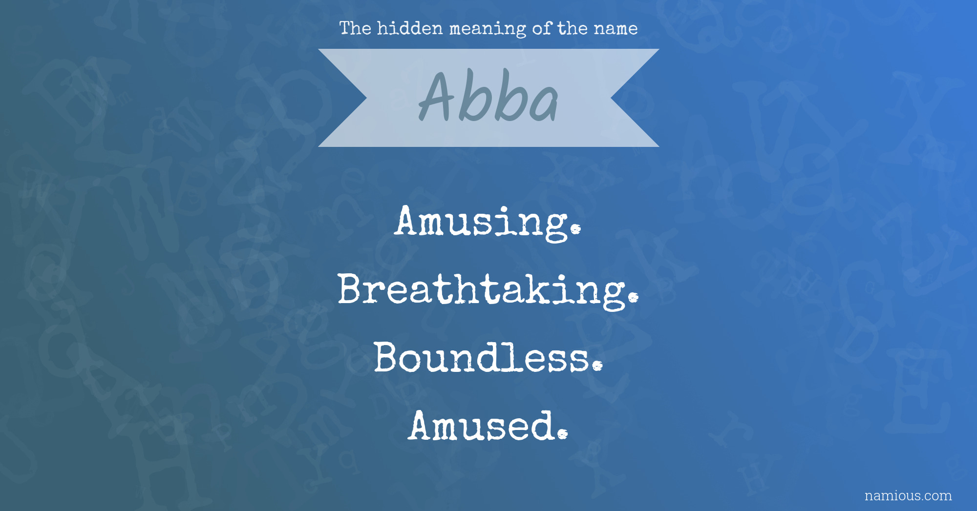 The hidden meaning of the name Abba