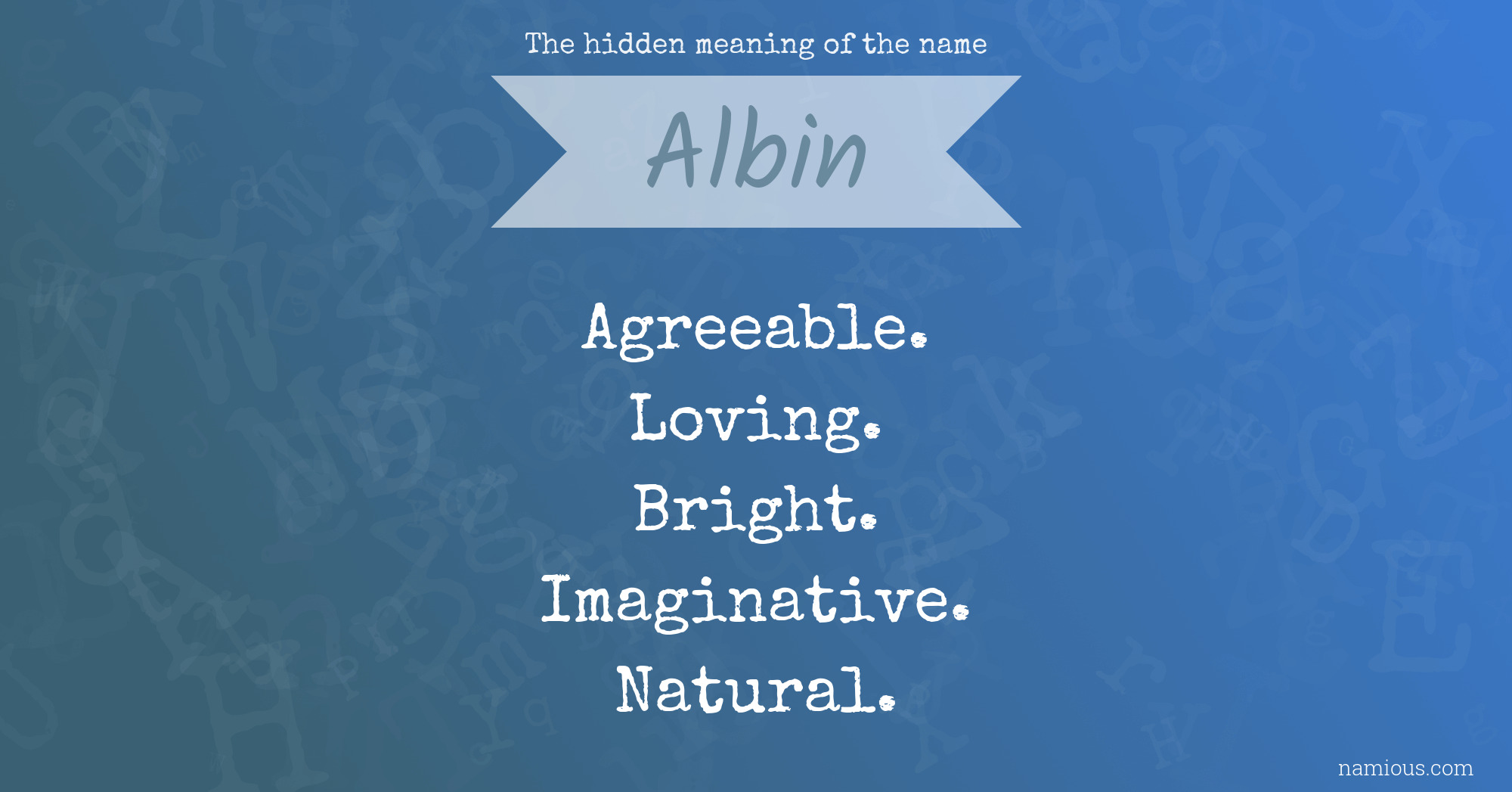 The hidden meaning of the name Albin