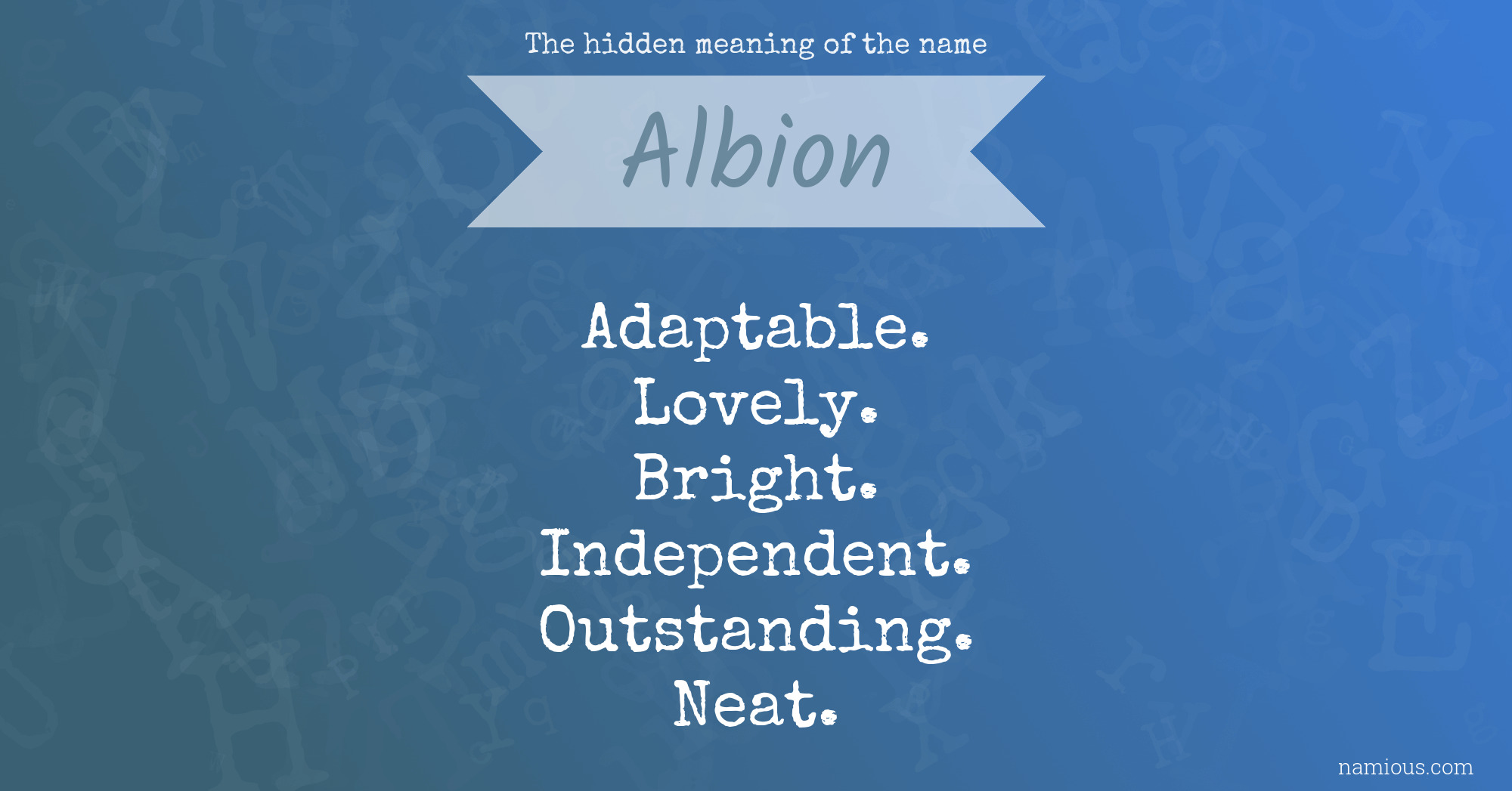 The hidden meaning of the name Albion