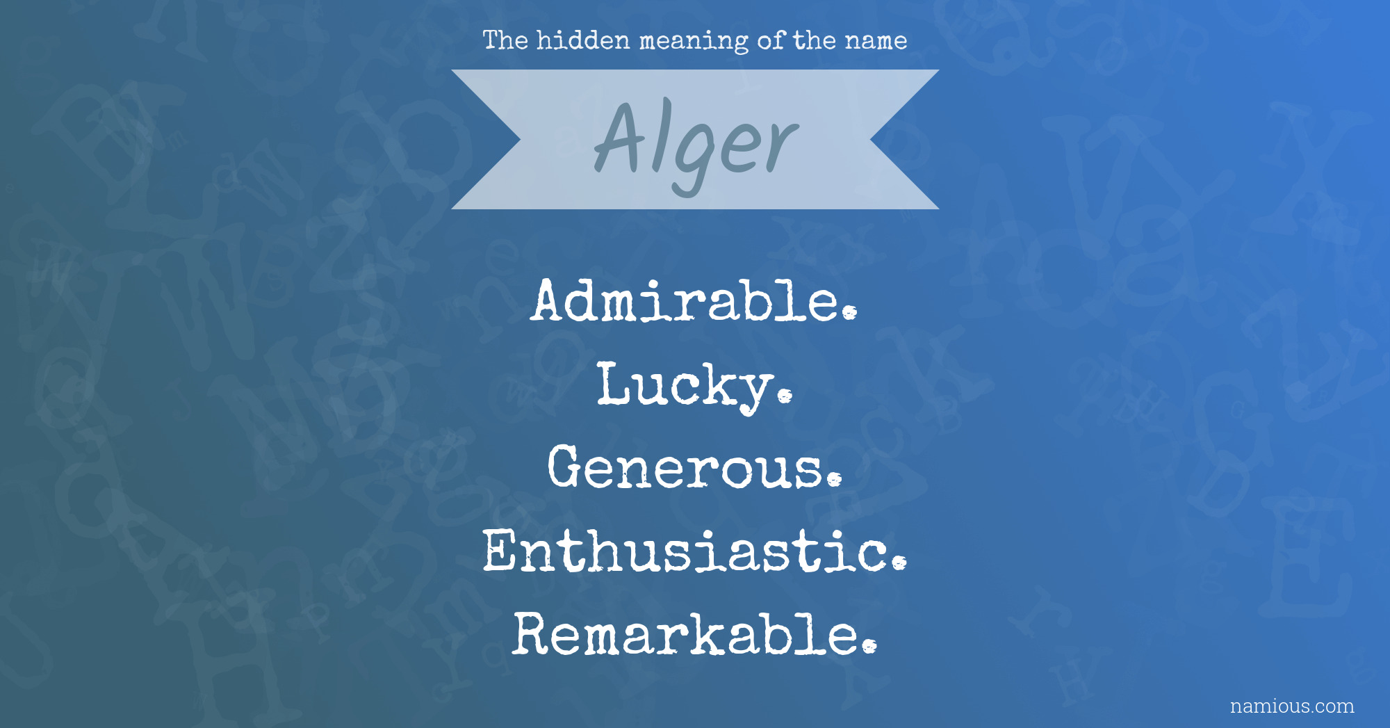 The hidden meaning of the name Alger