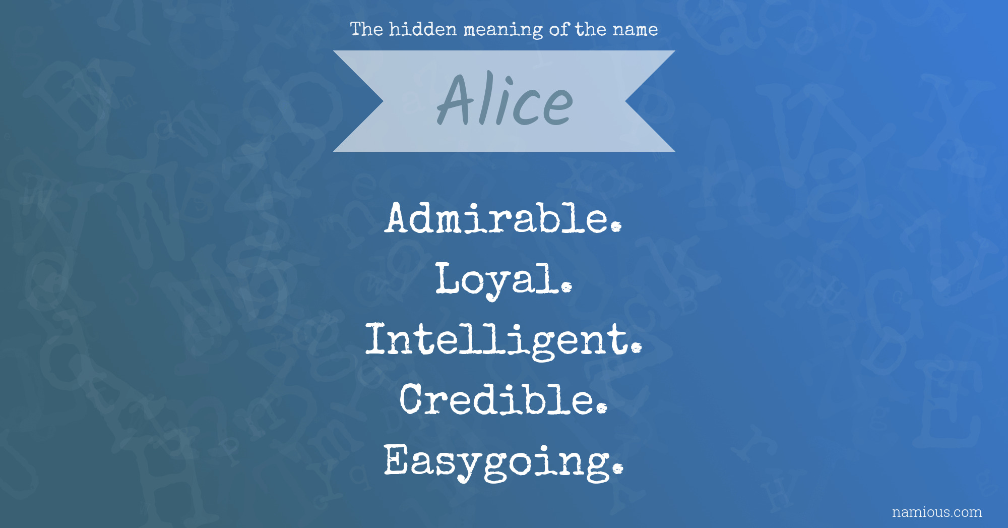 The hidden meaning of the name Alice