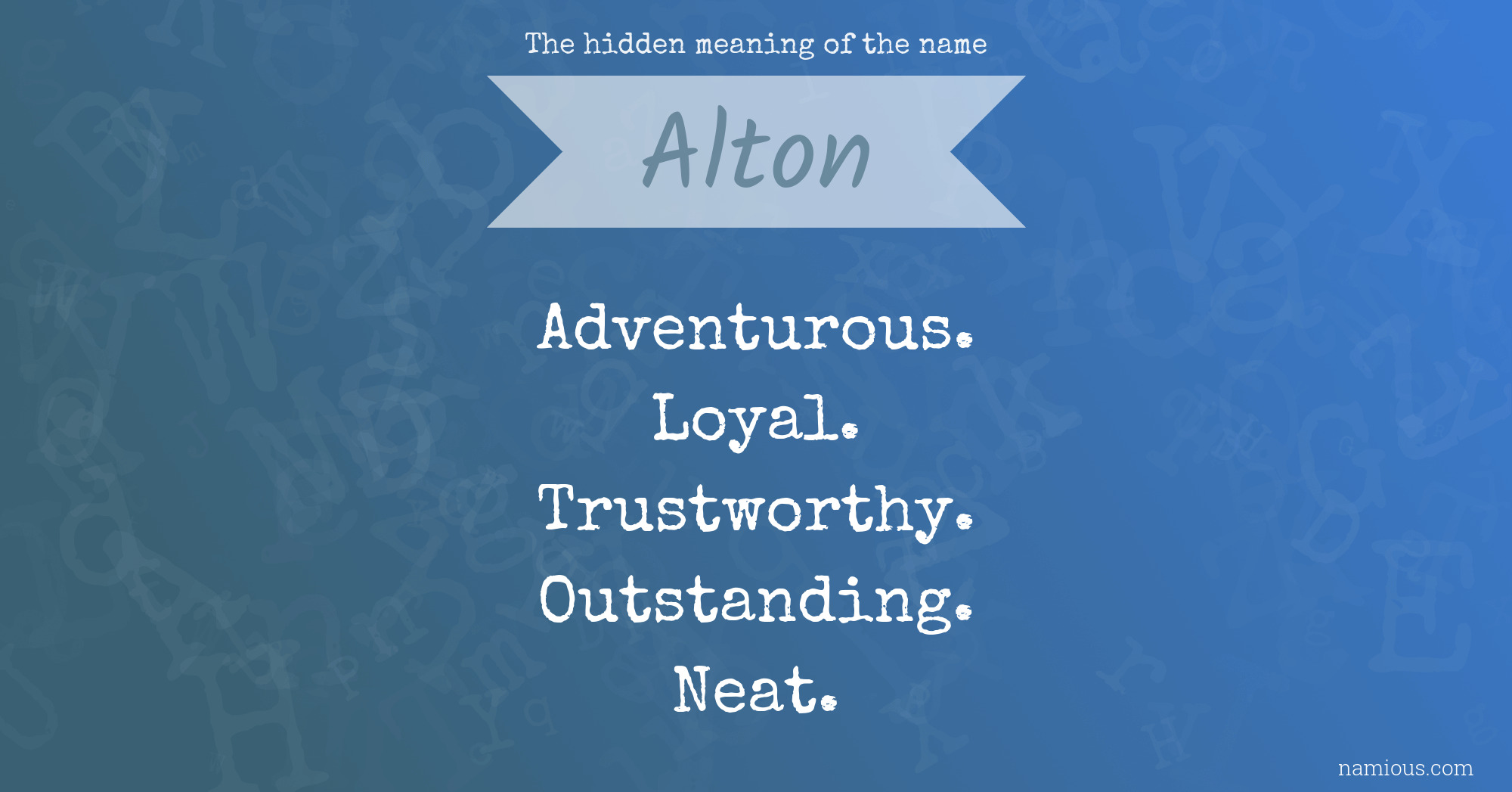 The hidden meaning of the name Alton