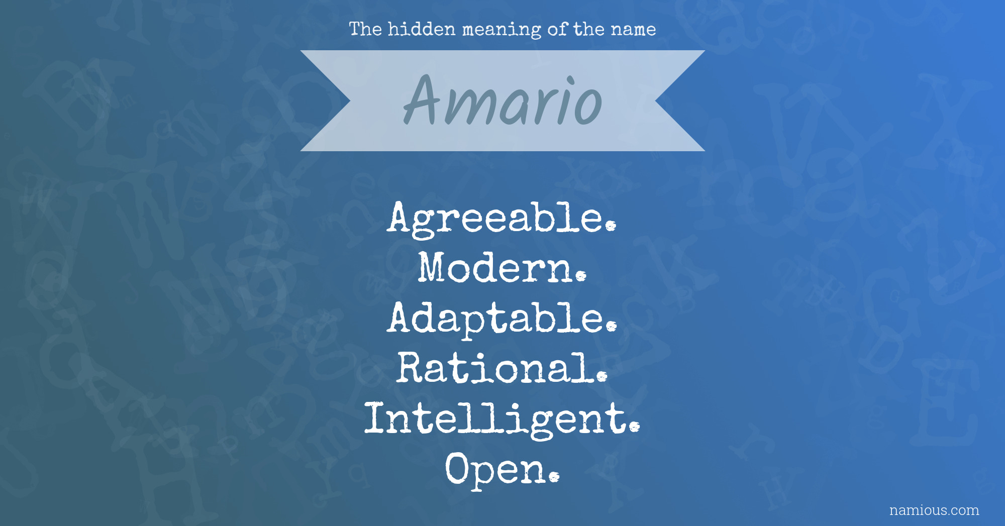 The hidden meaning of the name Amario