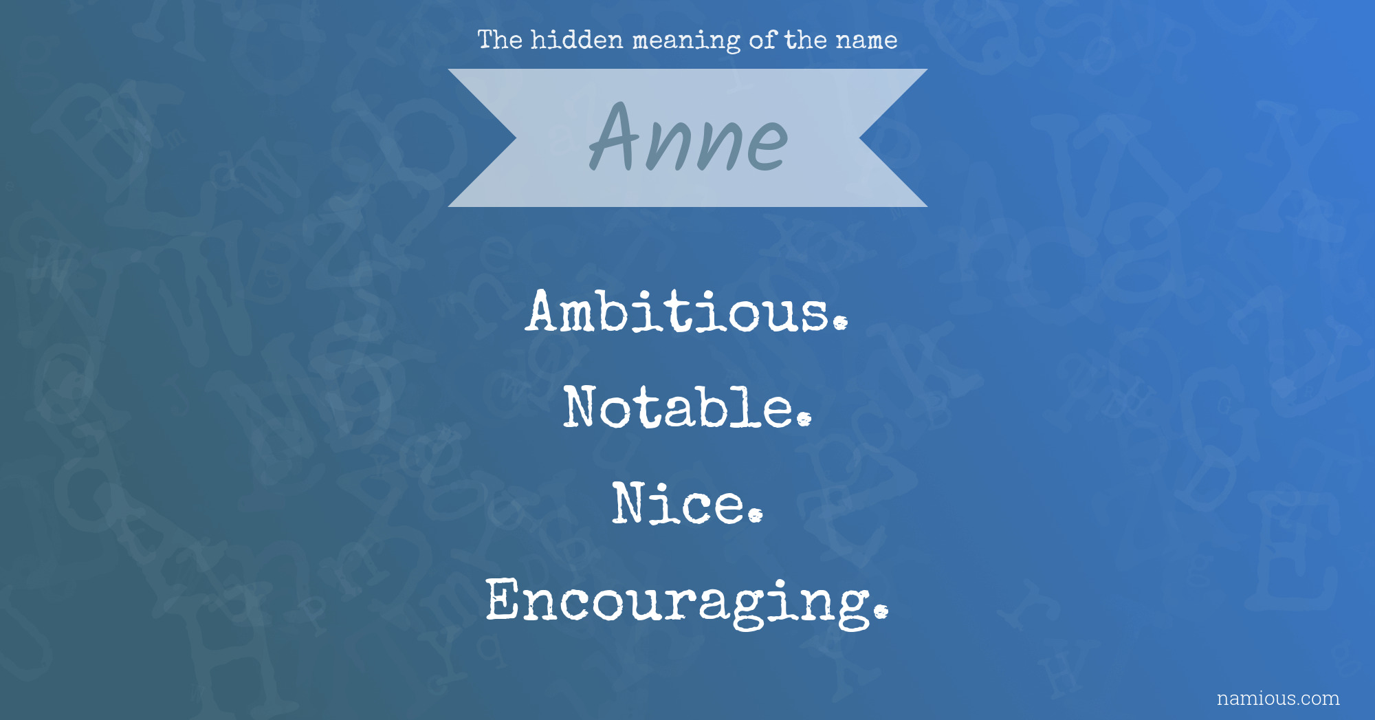 The hidden meaning of the name Anne