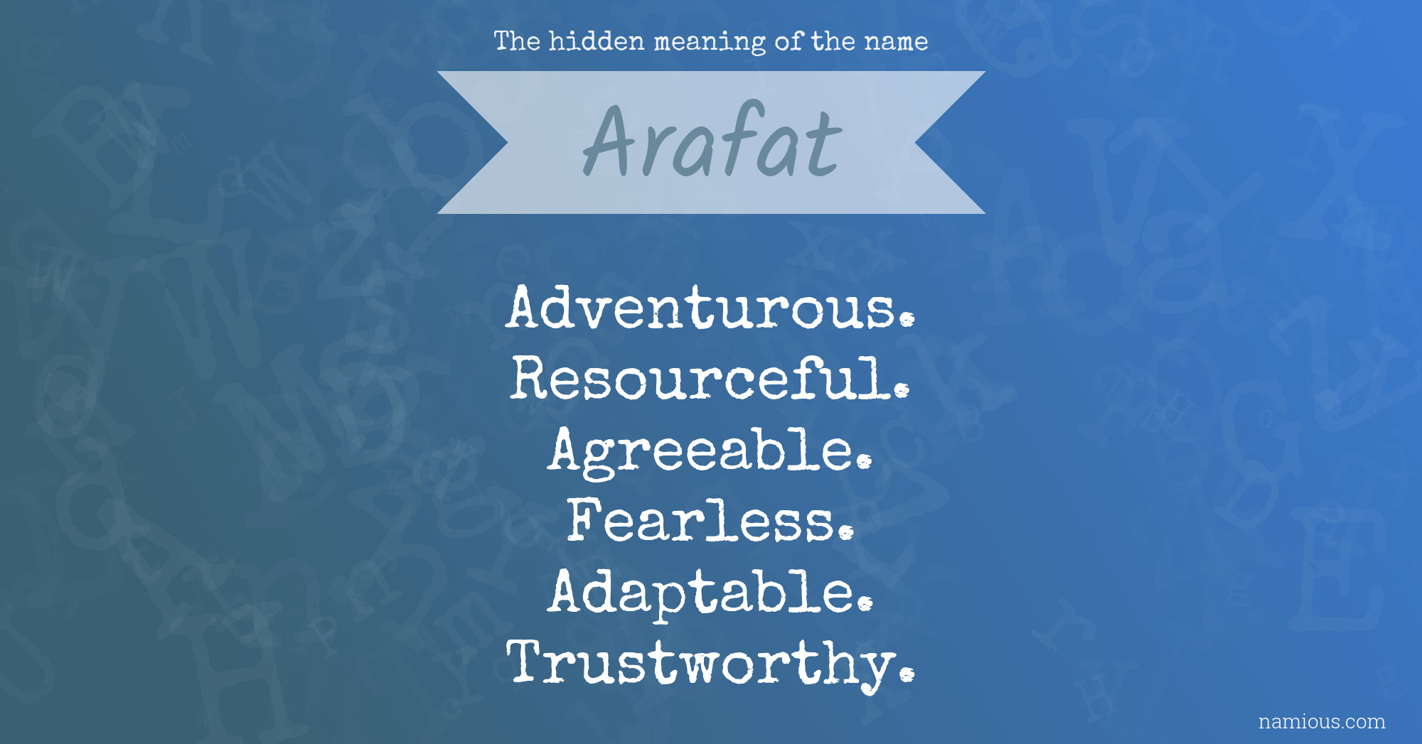 The hidden meaning of the name Arafat