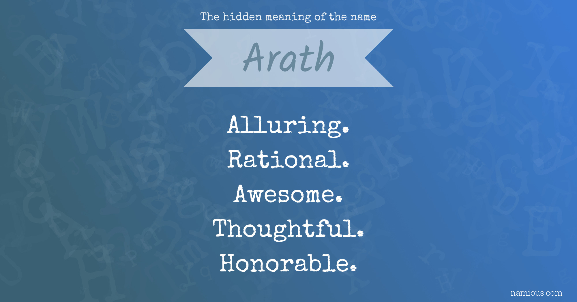 The hidden meaning of the name Arath
