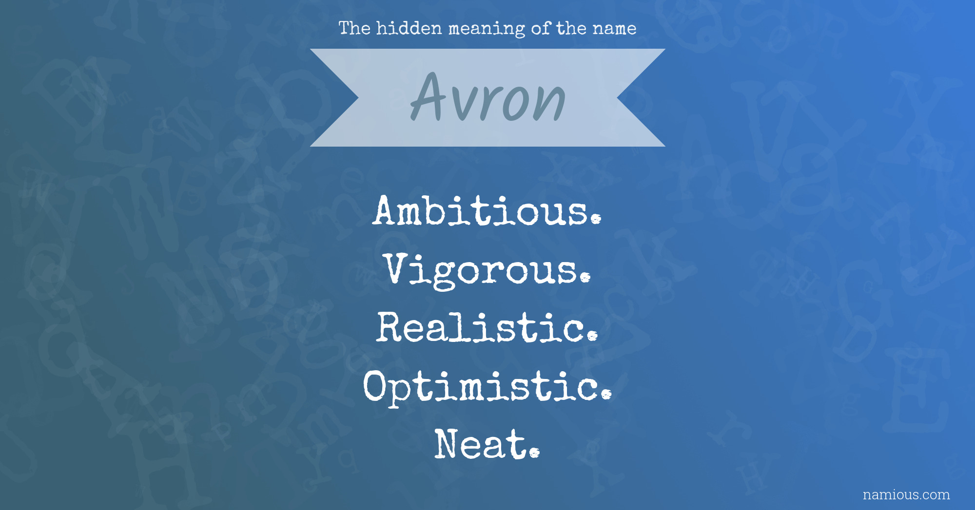 The hidden meaning of the name Avron