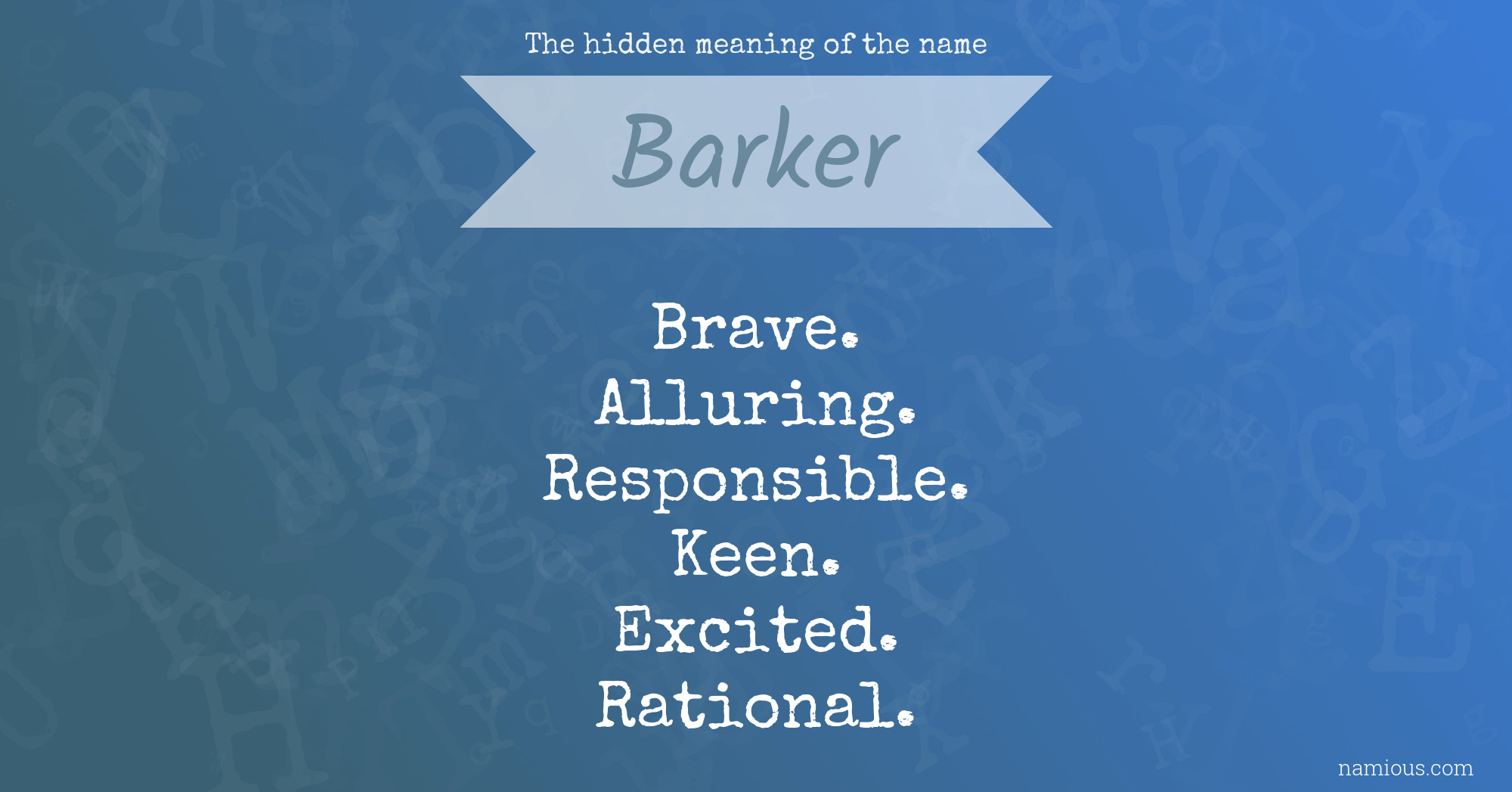 The hidden meaning of the name Barker