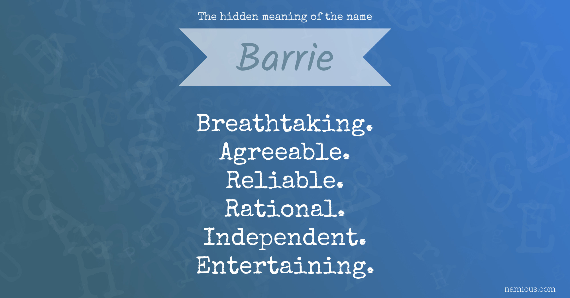 The hidden meaning of the name Barrie