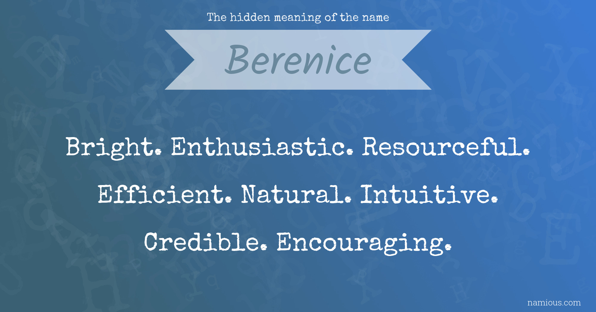 The hidden meaning of the name Berenice